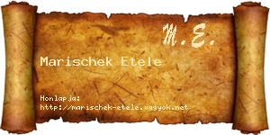 Marischek Etele névjegykártya